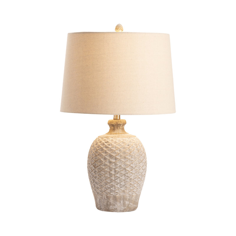 28.25" Ceramic Table Lamp With Cream Shade