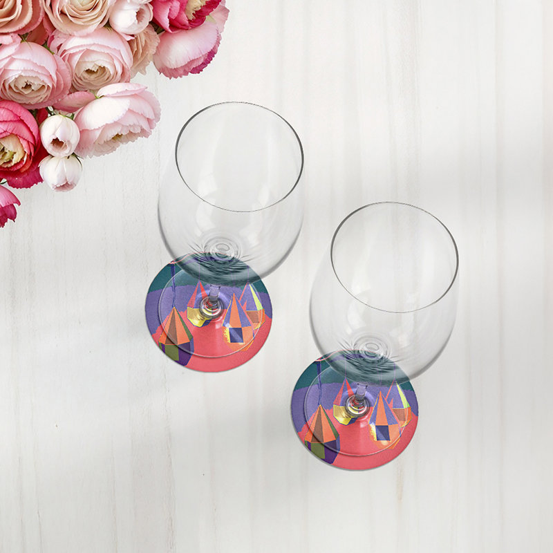 Ornements en cuir corail et sarcelle, Corail / sarcelle