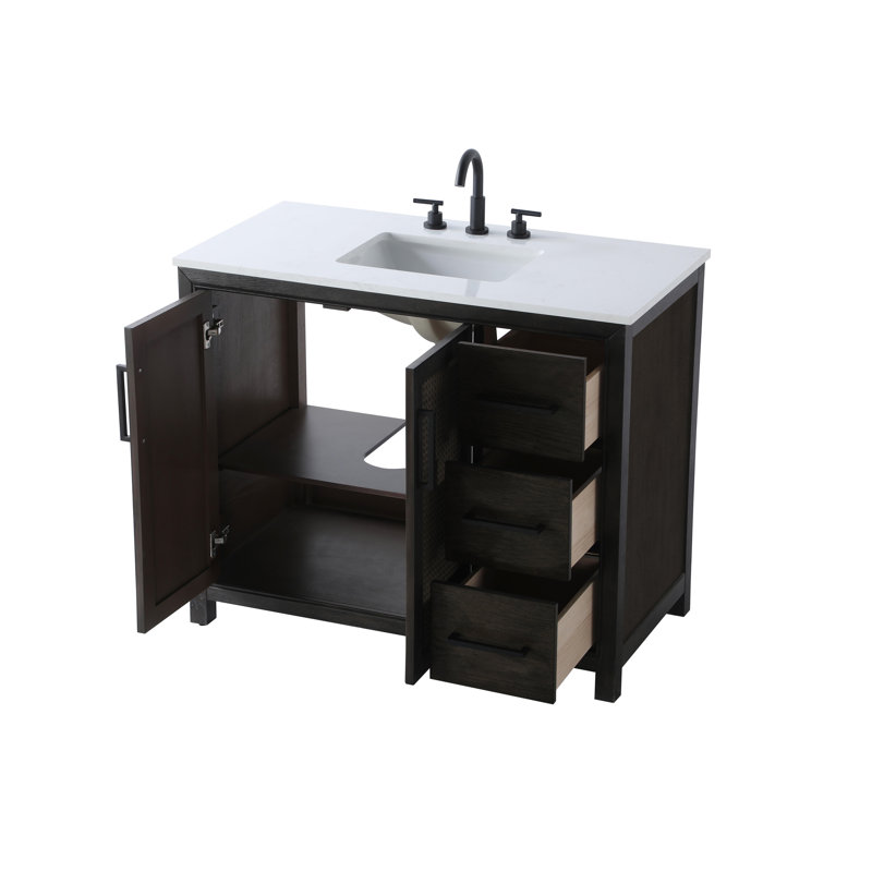Meuble-lavabo simple 42 po, Chêne chocolat
