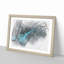 Neon Blue Jellyfish in Abstract - Framed Print-55727920-55727921
