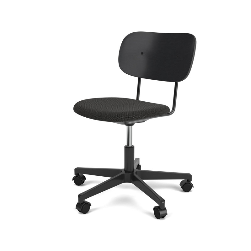 Co Swivel Task Chair, Black Oak/Black, Black, Wool Blend