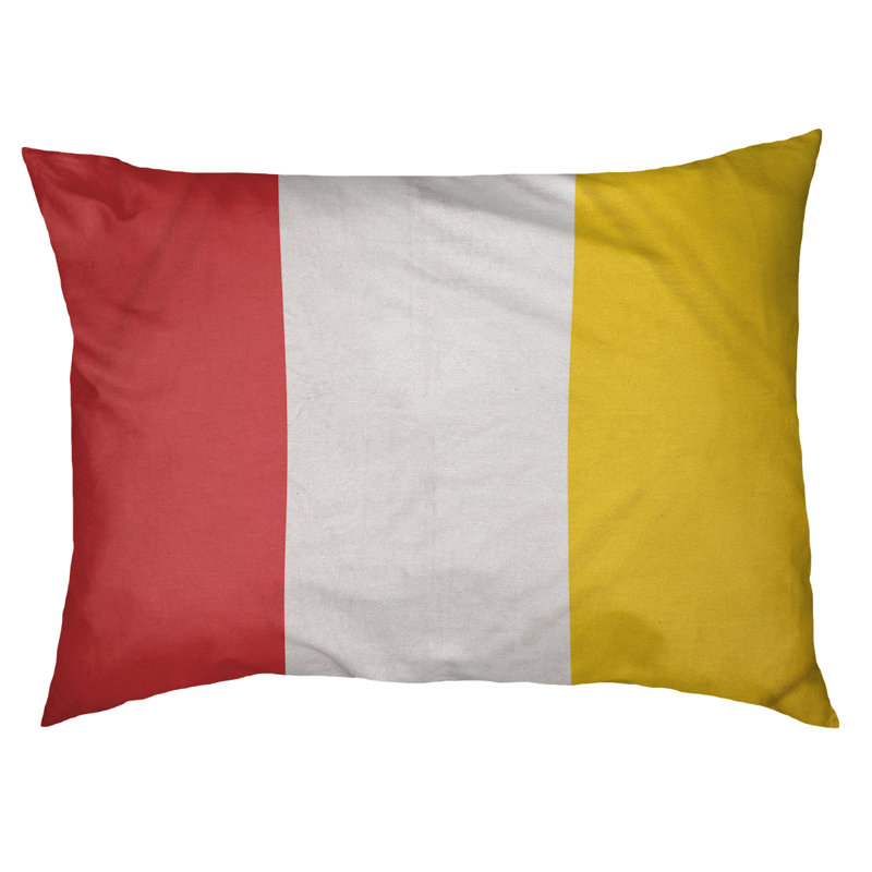 Oreiller Maryland, Très grand (l 50 po x P 40 po x H 7 po), Rouge / Jaune