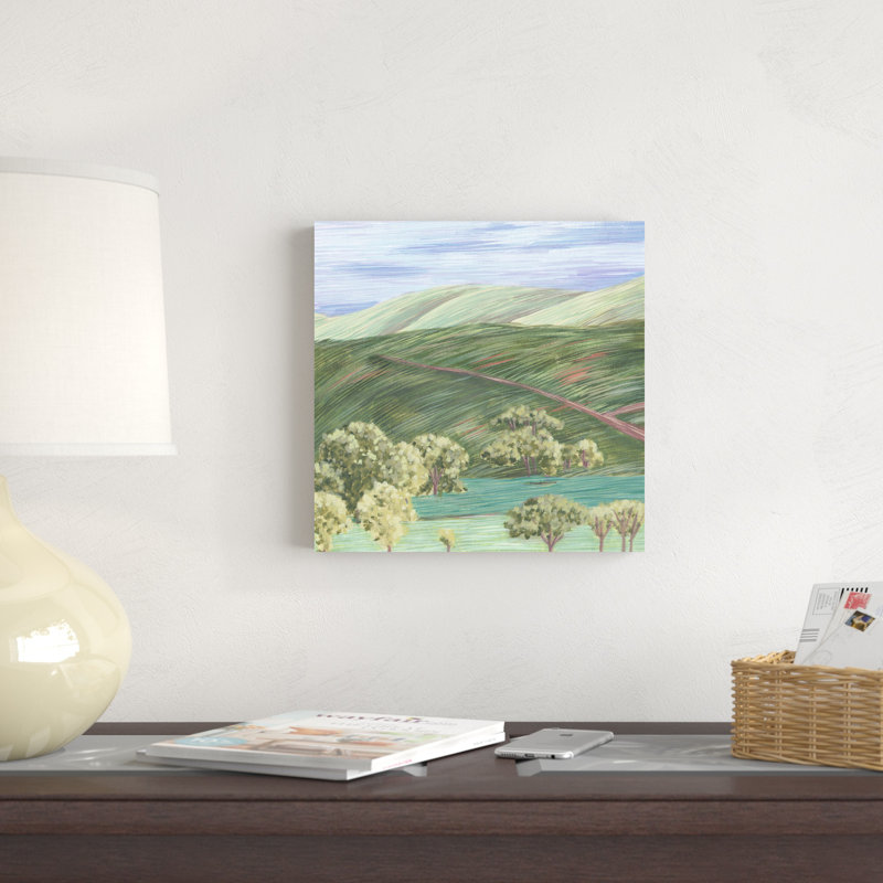 Hill Lines III par Melissa Wang - peinture sur toile tendue, H 12 po x l 12 po