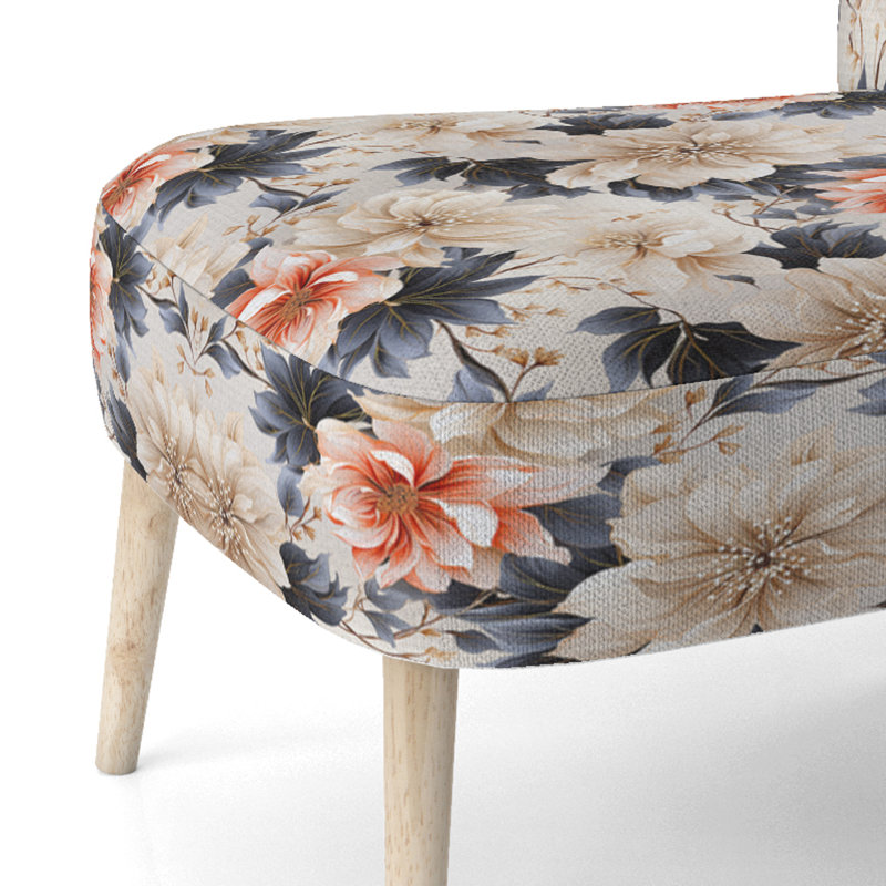 Chaise d'appoint rembourrée Coastal Tranquil Florals