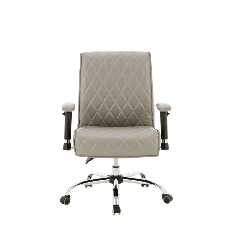 Fauteuil de conférence ergonomique en similicuir, Gris orage