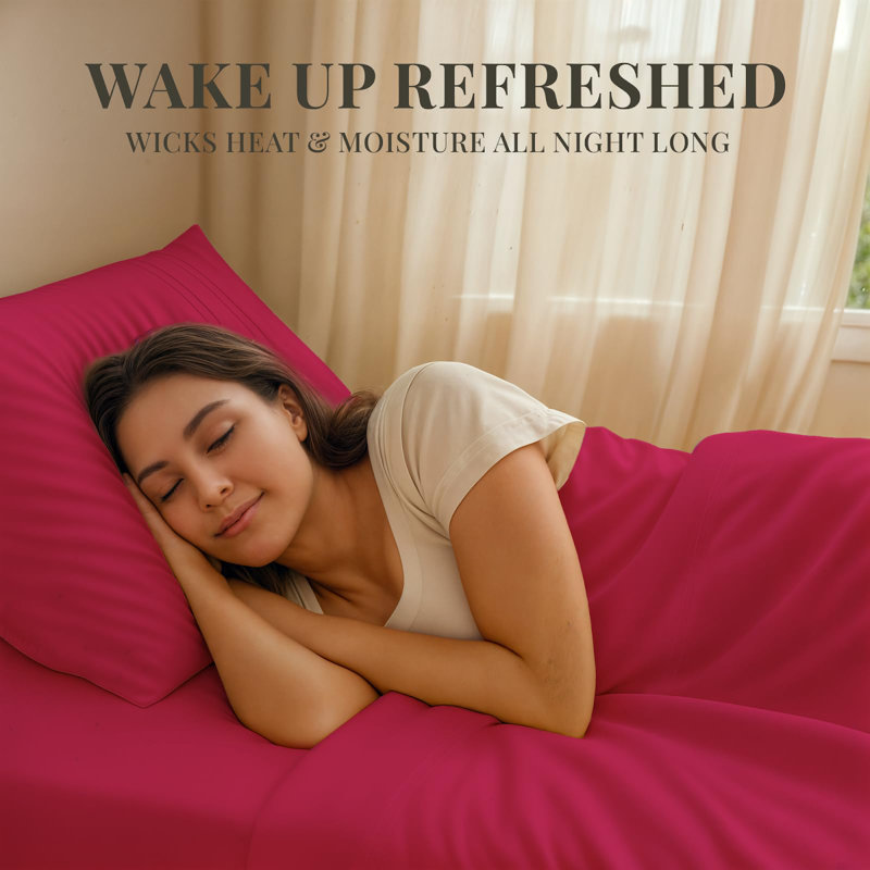 Premium Rayon From Bamboo Blend Sheet Set With Deep Pockets, Cooling and Breathable, Twin Sheet Set with 2 Pillowcases