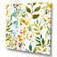 Fleurs printanières et feuilles sur fond blanc - peinture sur toile-67463838-67463839
