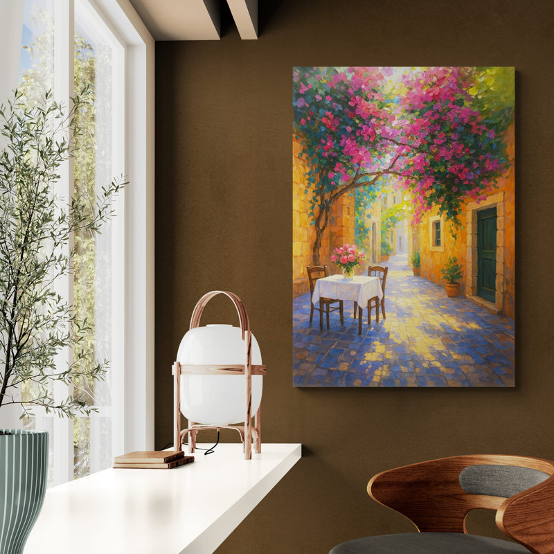 Table for Two in the Shade Wall Art - Canvas Framed Print, 61 cm H x 41 cm W