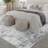 Sarah Modern Abstract Machine Washable Grey Area Rug with Non-Slip Backing-89855606