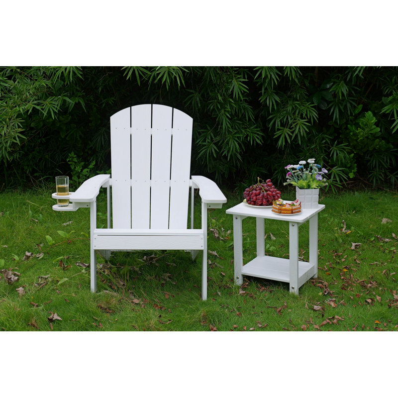 2-Piece All-Season Outdoor Lounge Chairs Perfect For Patio Chats & Garden Leisure Gatherings, White, 2