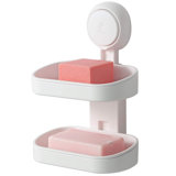 Double Layer Soap Box Suction Cup Soap Holder Strong Sponge Holder Punch-Free Detachable