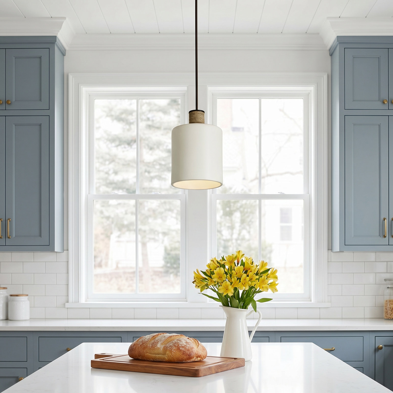 Gwenelle Single Light Ceramic Dimmable Pendant