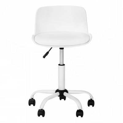 Chaise de bureau, hauteur réglable, pivotante, ergonomique, bureau d'ordinateur, travail, juvénile, aspect cuir gris, métal gris, contemporain