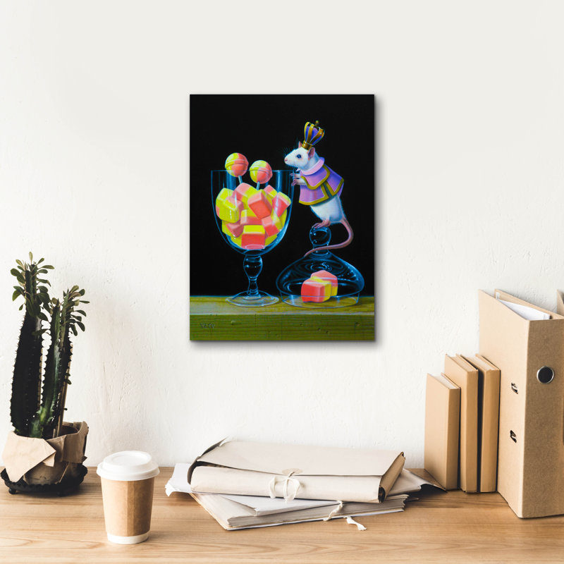 «Gluttony Is A Bad Thing» par Valery Vecu Quitard, art mural sur toile, H 16 po x l 12 po x P 0,75 po