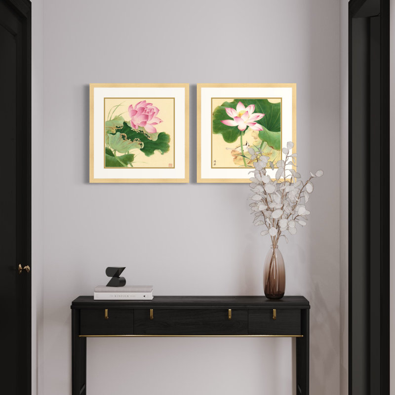 Lotus en été - ensemble de 2 reproductions de cadres photo simples