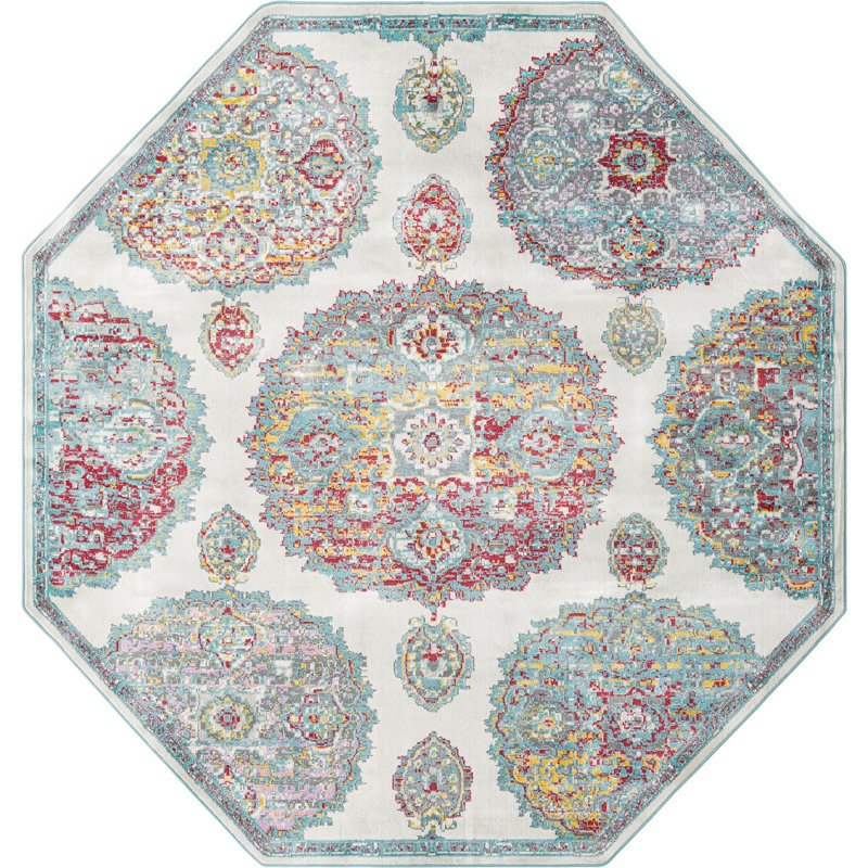Floral Indoor Rug, Octagon 8'2"