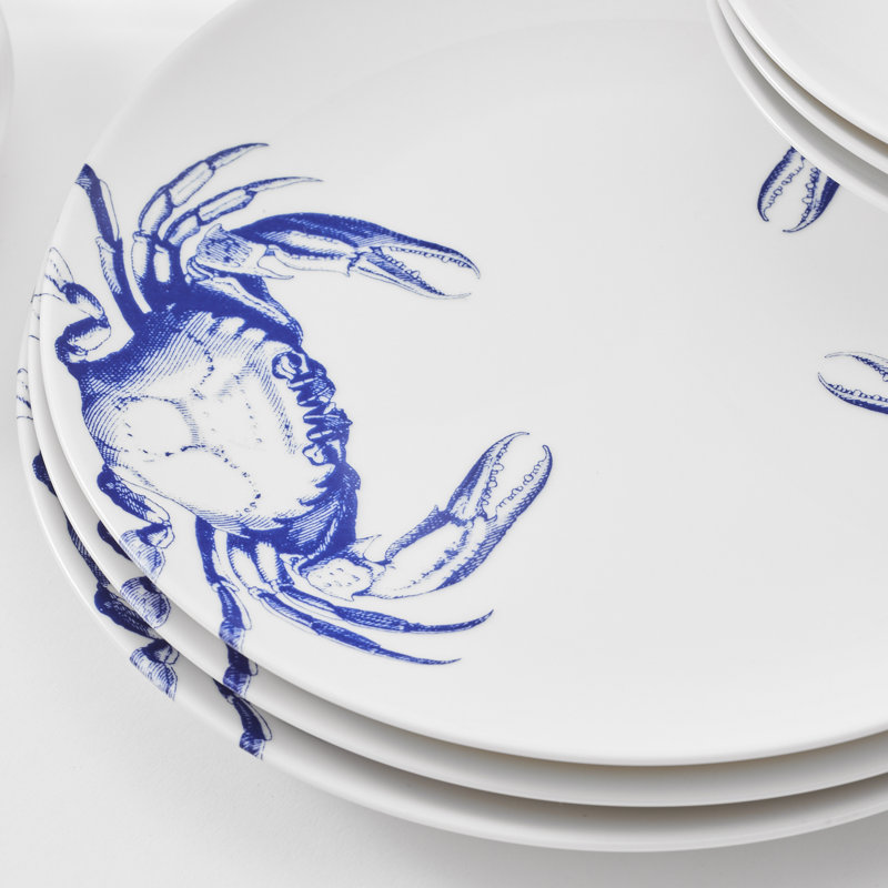 Crabs Handmade Porcelain Dinner Plate