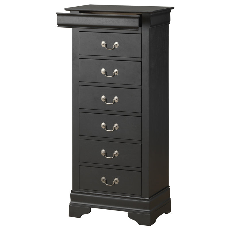 Louis Phillipe 7 Drawer Lingerie Chest, Black