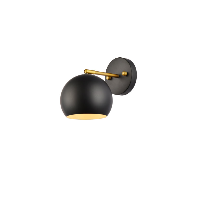 Lea Wall Sconces, Black/Brass