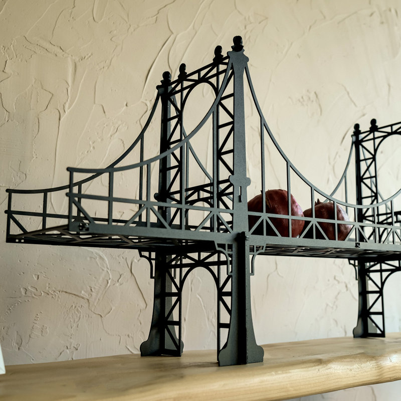 Stouchsburg, Manhattan Bridge Metal Shelf, Modern Floating Shelves, Book Shelves