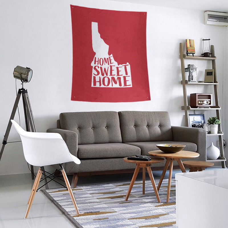 Tapisserie Home Sweet Idaho, H 27,5 po x l 37,5 po, Rouge
