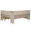 Lit de jour double en bois avec tablettes de rangement et 3 tiroirs-707841994