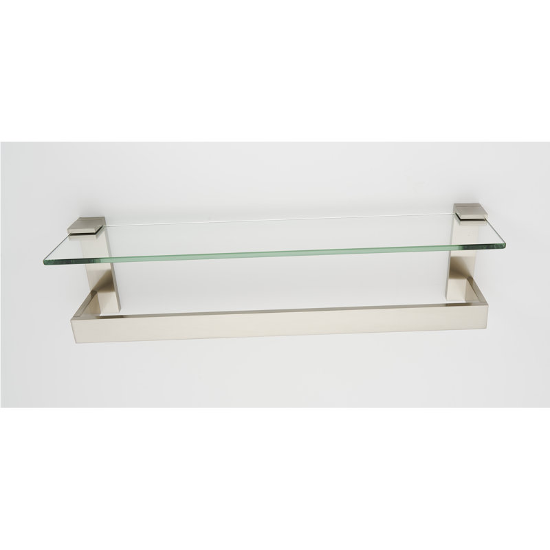 Barre à serviettes murale linéaire 18 po, Nickel satiné, L 18 po x P 3,13 po