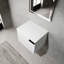 Lavabo de salle de bain mural en céramique, 2 portes à fermeture douce, contreplaqué-112367440