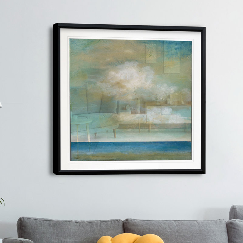 « cloudscape ii », reproduction encadrée, H 17,5 po x l 17,5 po x P 1,5 po, Cadre plastique noir