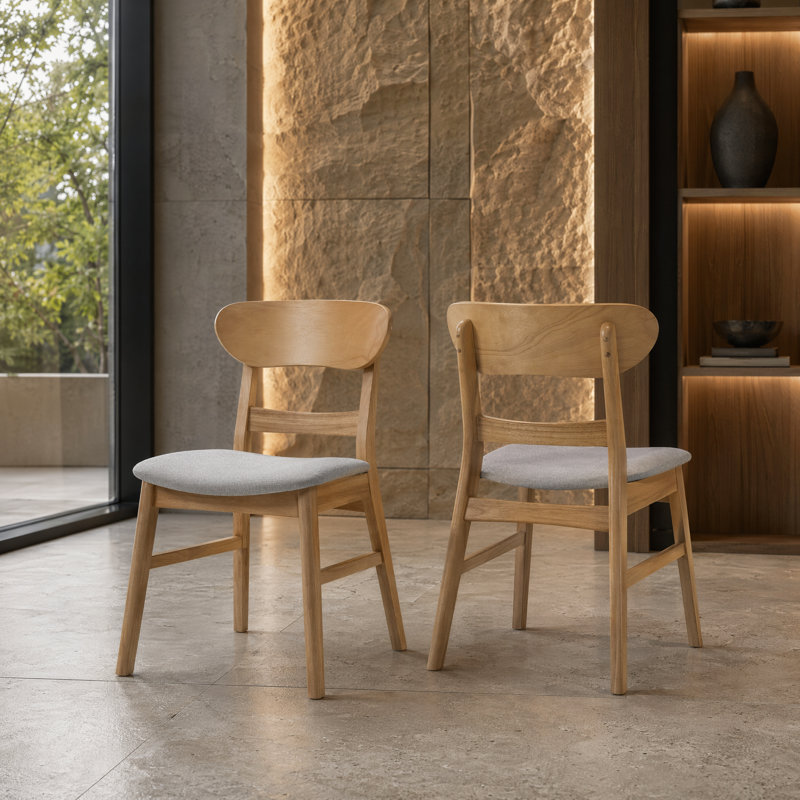 Chaise rembourrée en bois massif, Chêne
