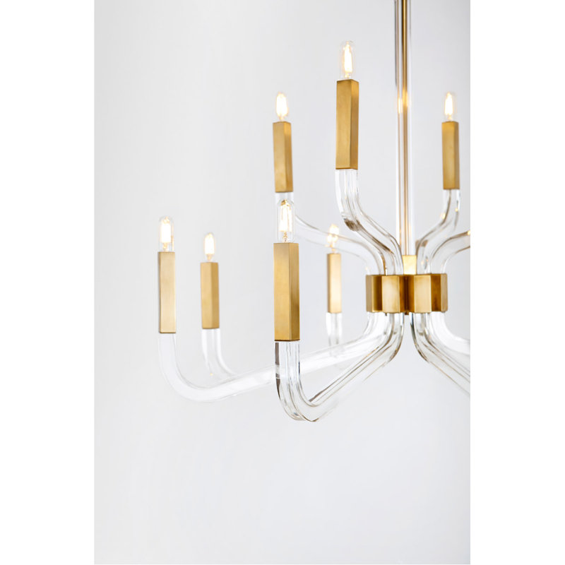 Chapman & Myers Reagan Medium Two Tier Chandelier, 35.5" H x 44.75" W x 44.75" D, Antique-Burnished Brass