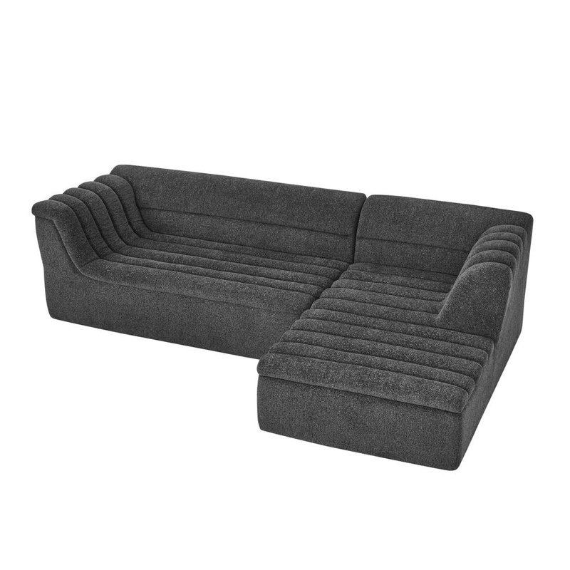 2 - Piece Chenille Sectional, Black