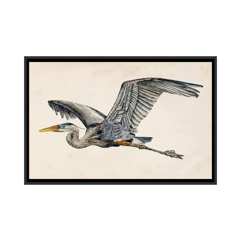 «Blue Heron Rendering III» par Melissa Wang - reproduction d'art graphique sur toile, H 18 po x l 26 po x P 1,5 po