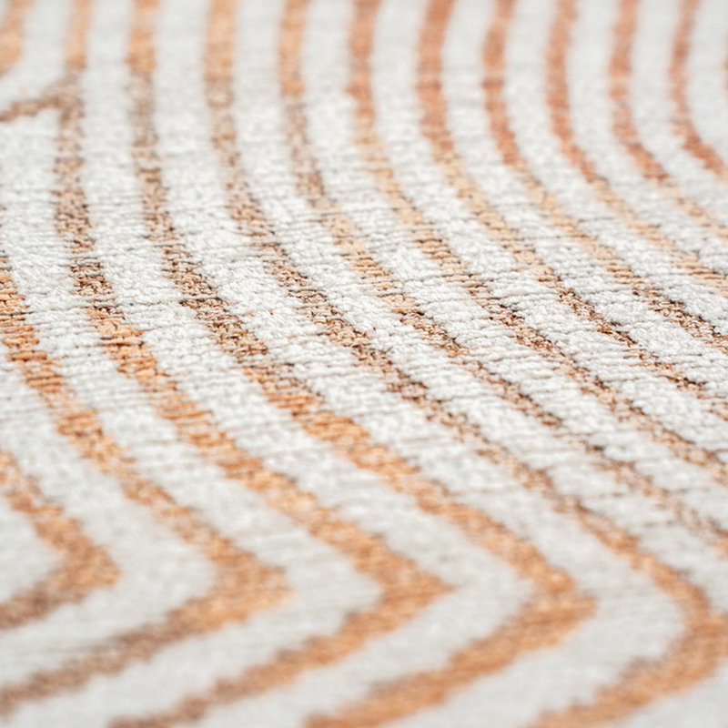 Coral Flatweave Area Rug, Round 140 cm