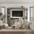 Vintage 4-Door Entertainment Center With Bookshelves For Tvs Up To 58"