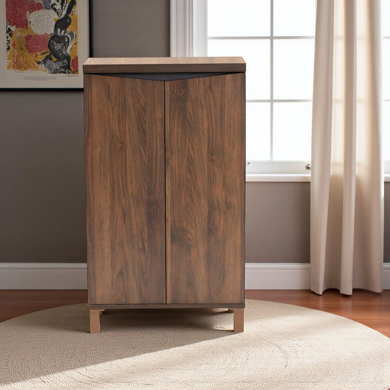 Ashwin Shoe Storage Cabinet in Dark Grey Finish, 40.12'' H X 23.31'' W X 12.37'' D