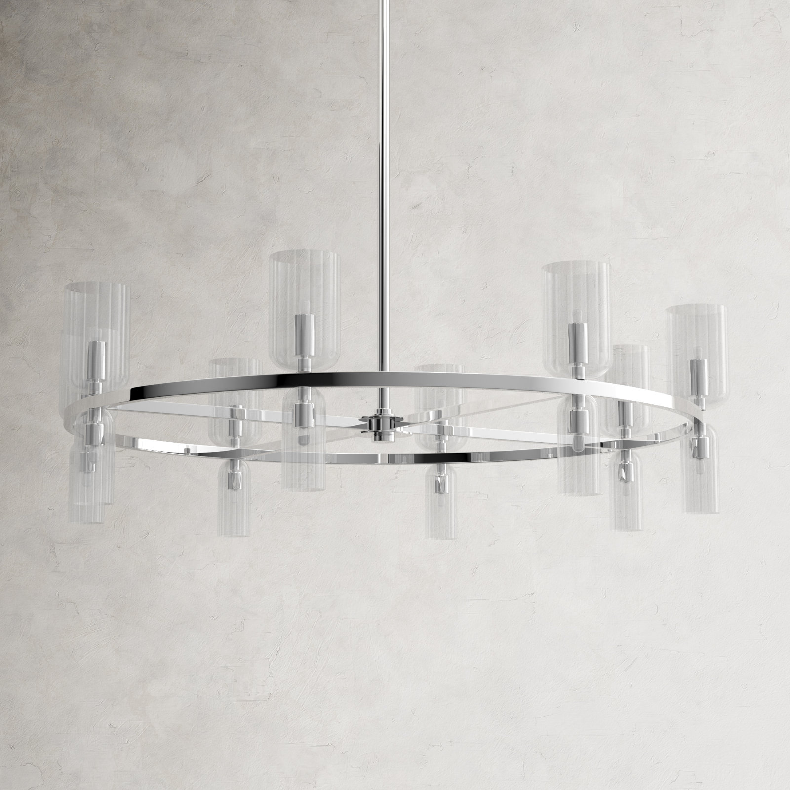 16 - Light Chandelier, Polished Nickel