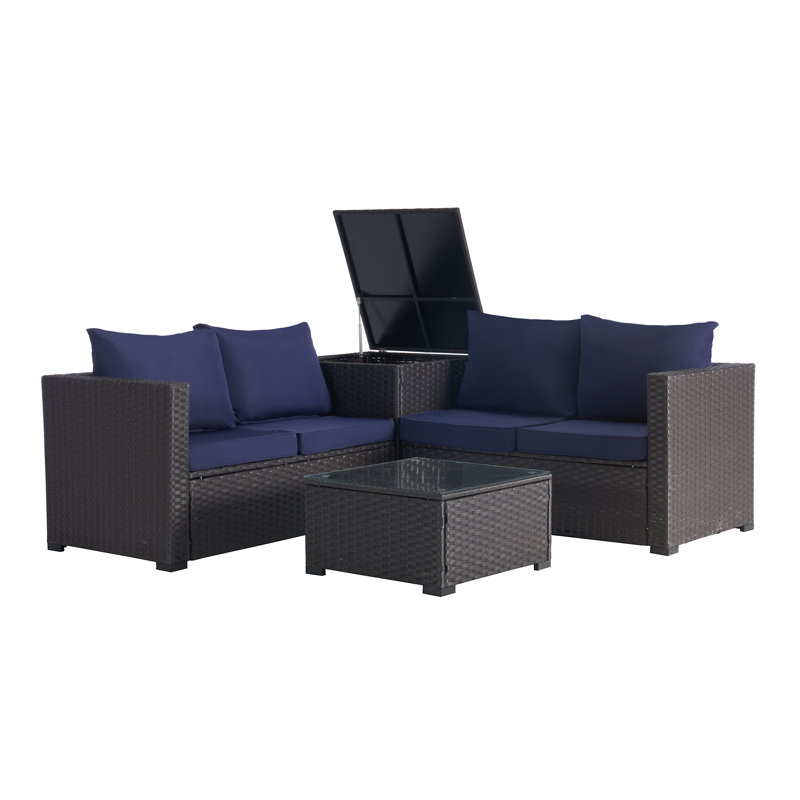 Ensemble de conversation pour 4 personnes, Bleu marine