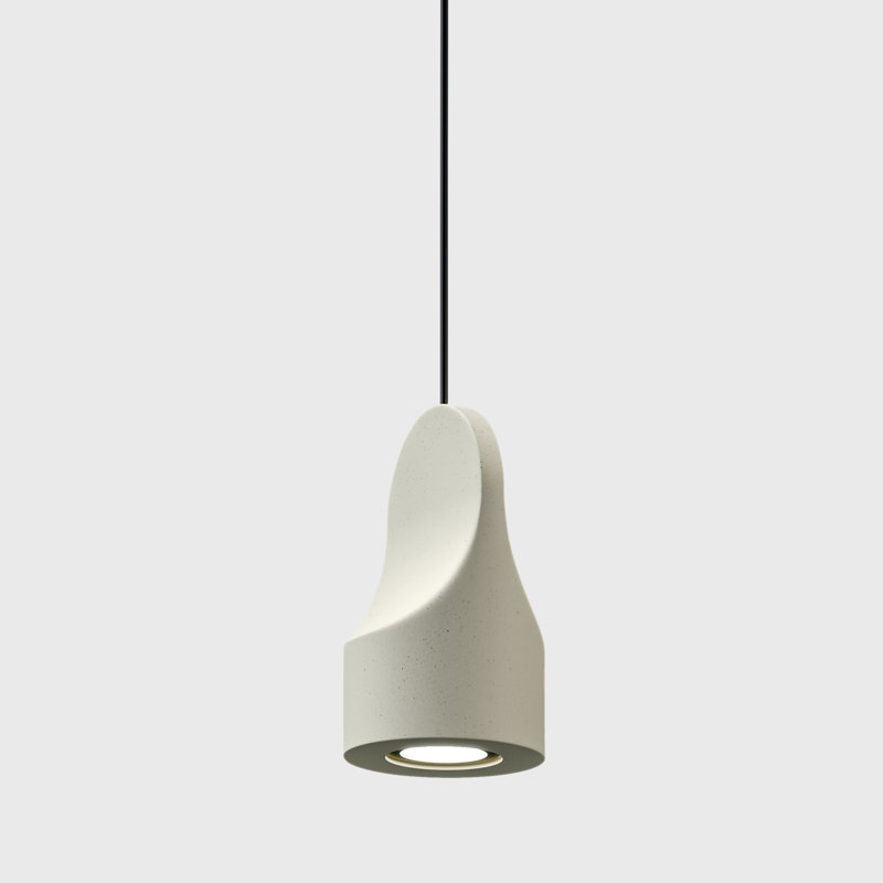 Parga Ceramic Pendant, No, 8.9'' H x 5.1'' W x 5.1" D, White