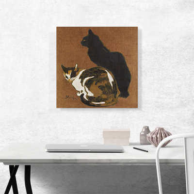 «Two Cats 1894» par Theophile Steinlen, reproduction d'art sur toile tendue