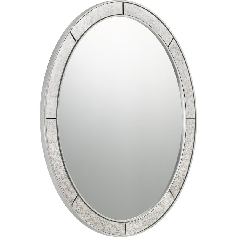 Wood Flat Wall Mirror, Silver Leaf