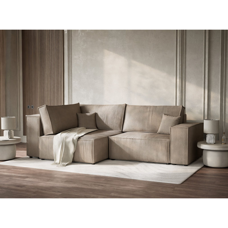 3 Seater Corner Sofa , Light Blue Chenille