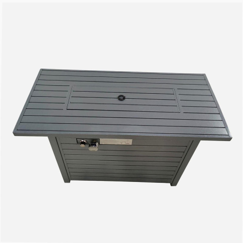 Covered Propane Outdoor Fire Pit Table, Gray