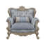 Chaise Monarch en bleu et champagne