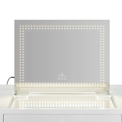 Stage Lite Midi Vanity Mirror with Dotted Tri Tone Light, Soft Touch Sensor, Dimming Function