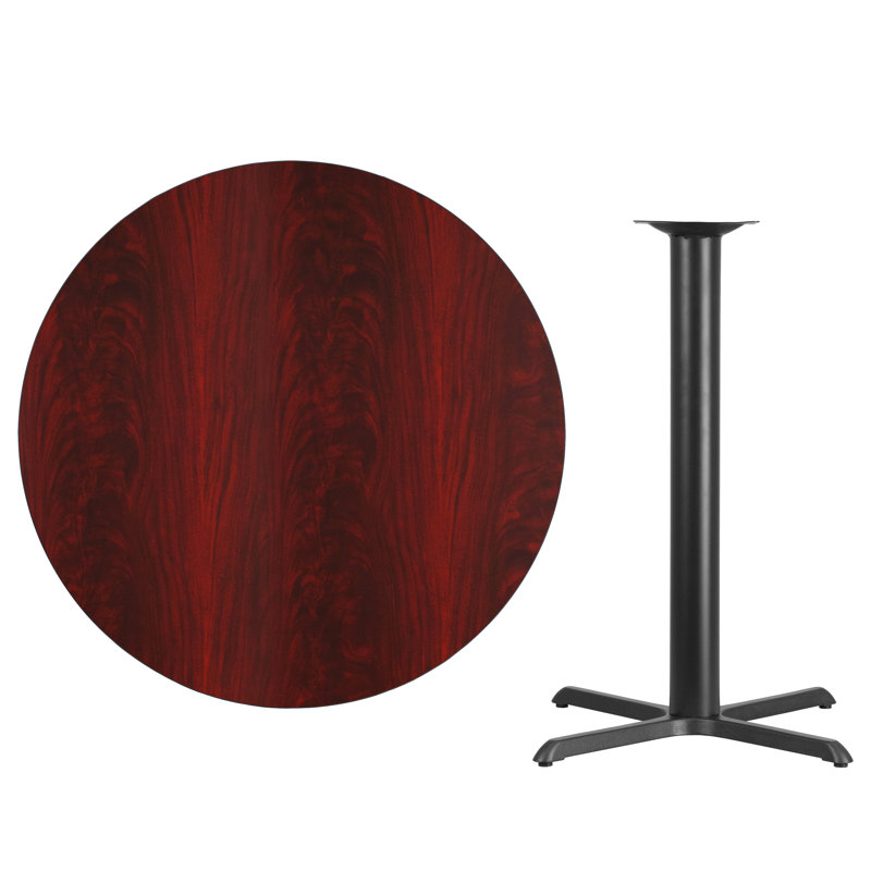 Plateau de table rond en stratifié Carrus, H 43,13 po x l 42 po x P 42 po, Acajou
