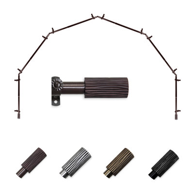 Adjustable 0.81" Bay Window Single Curtain Rod