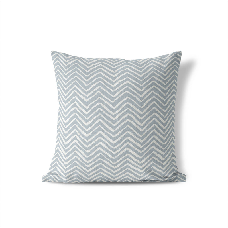 Coussin à chevrons, H 16 po x l 16 po, Bleu ardoise / bleu
