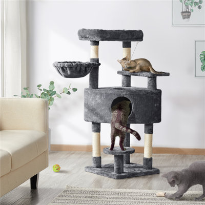 46" Burrowsville Cat Tree with Scratching posts & Perch Bed