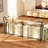  71 Inch Narrow Console Table with Outlet, Behind Couch Table with Double Storage Shelves, Narrow Long Sofa Table with LED Light for Living Room, Entryway Desk for Hallway, Rustic Brown